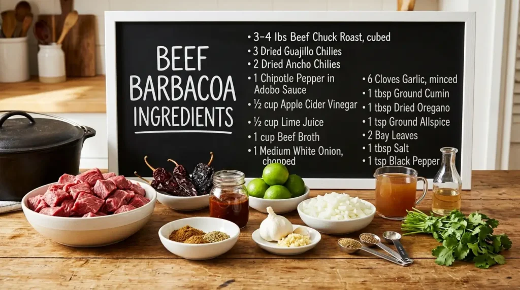Beef Barbacoa Ingredients