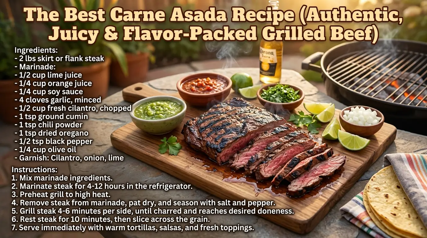 The Best Carne Asada Recipe (Authentic, Juicy & Flavor-Packed Grilled Beef)