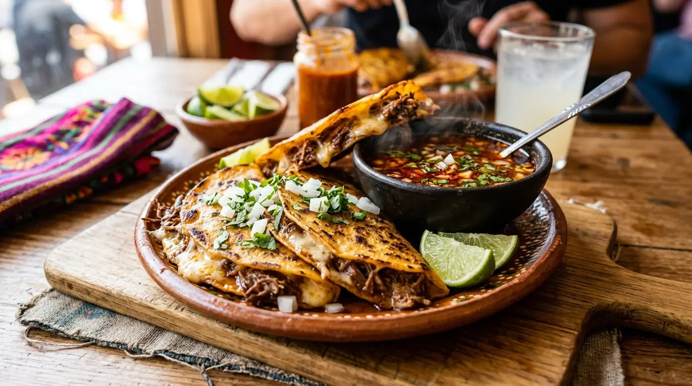 Birria Tacos – Authentic Crispy Quesabirria Recipe with Rich Consommé