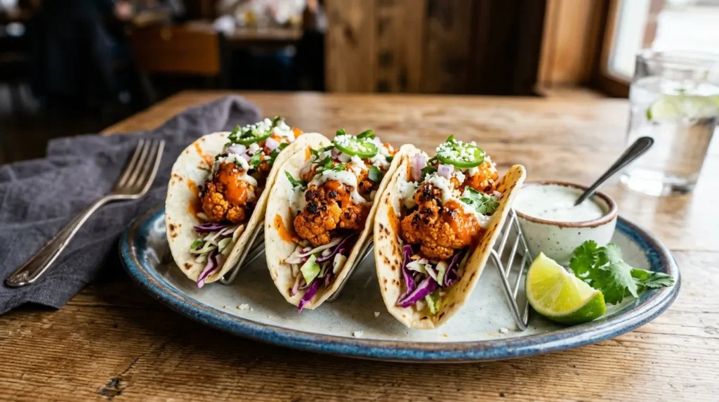 Buffalo Cauliflower Tacos