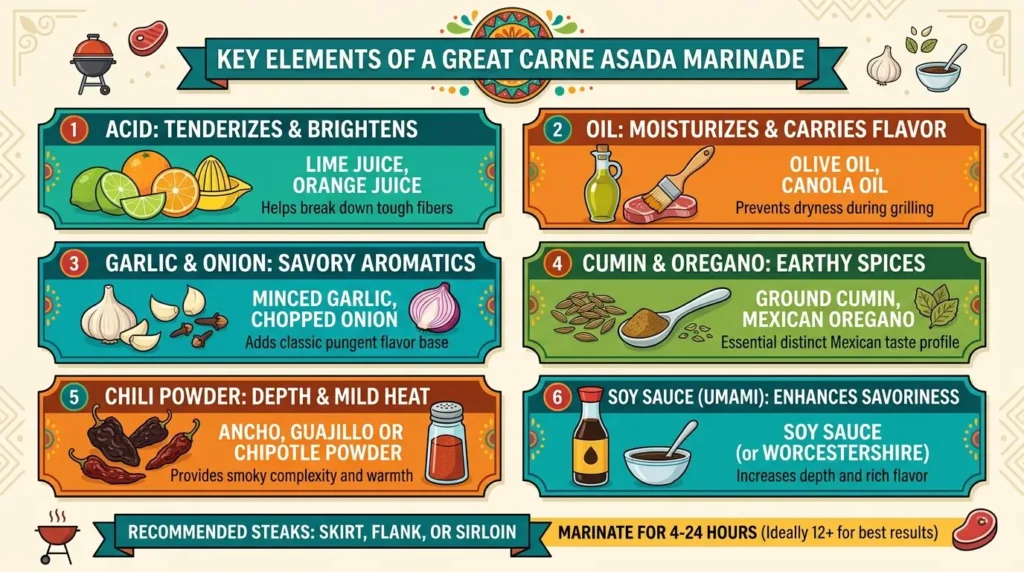 Key Elements of a Great Carne Asada Marinade