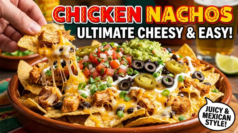 Chicken Nachos Recipe (Ultimate Cheesy, Juicy & Easy Mexican Style Nachos)