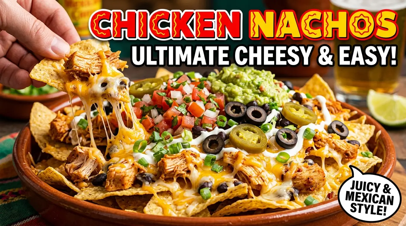 Chicken Nachos Recipe (Ultimate Cheesy, Juicy & Easy Mexican Style Nachos)
