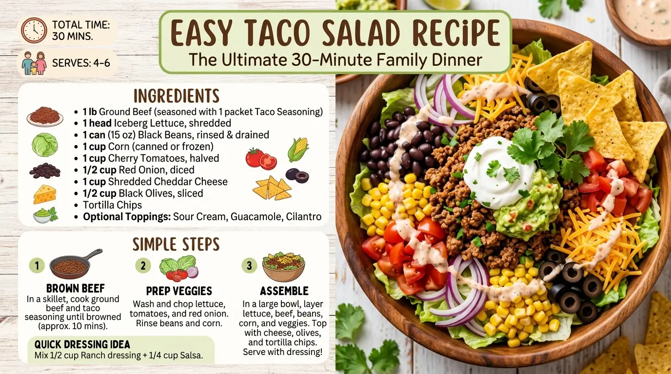 Easy Taco Salad Recipe – The Ultimate 30-Minute Family Dinner