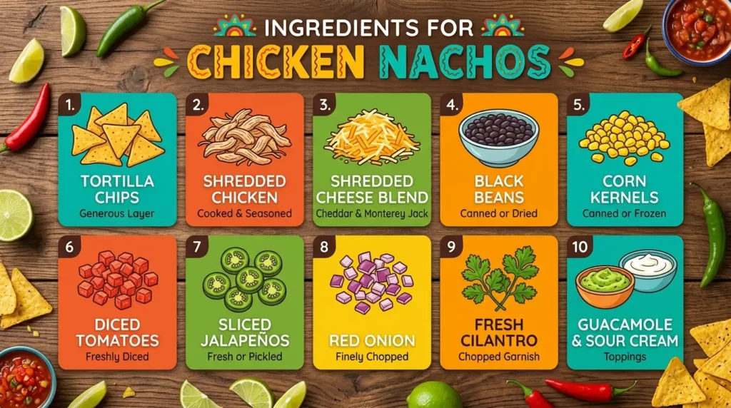 Ingredients for Chicken Nachos