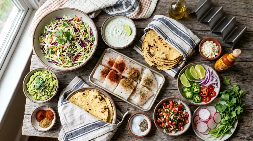 Ingredients for Fish Tacos