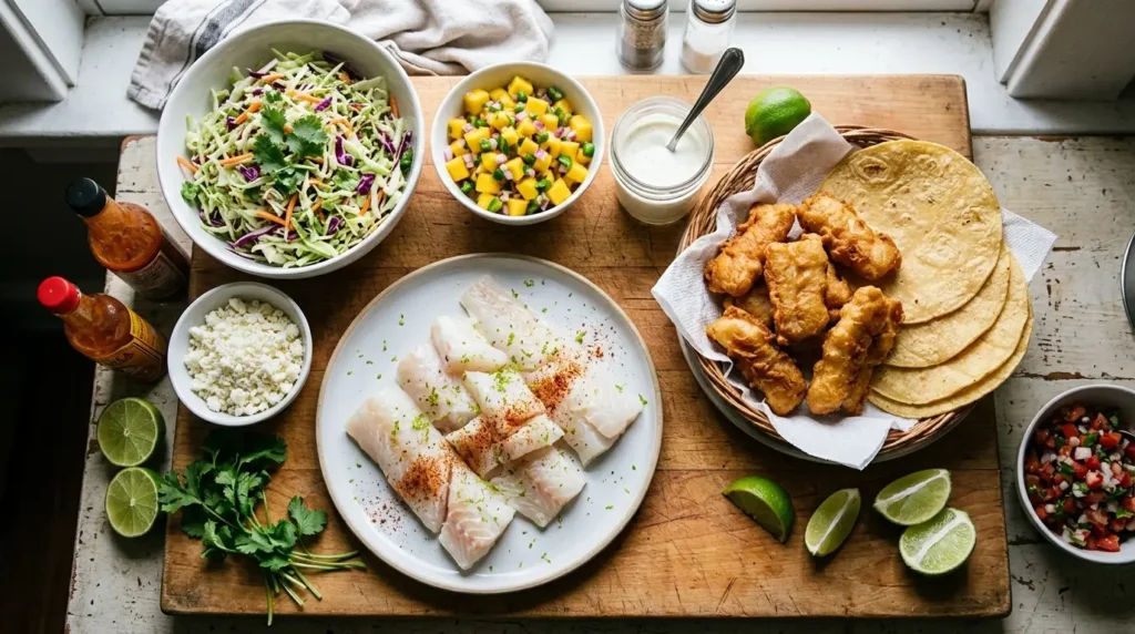 Ingredients for Fish Tacos