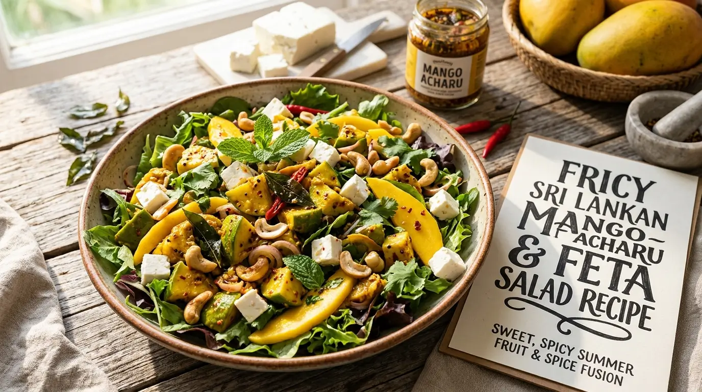Fricy Sri Lankan Mango Acharu & Feta Salad Recipe – Sweet, Spicy Summer Fruit & Spice Fusion