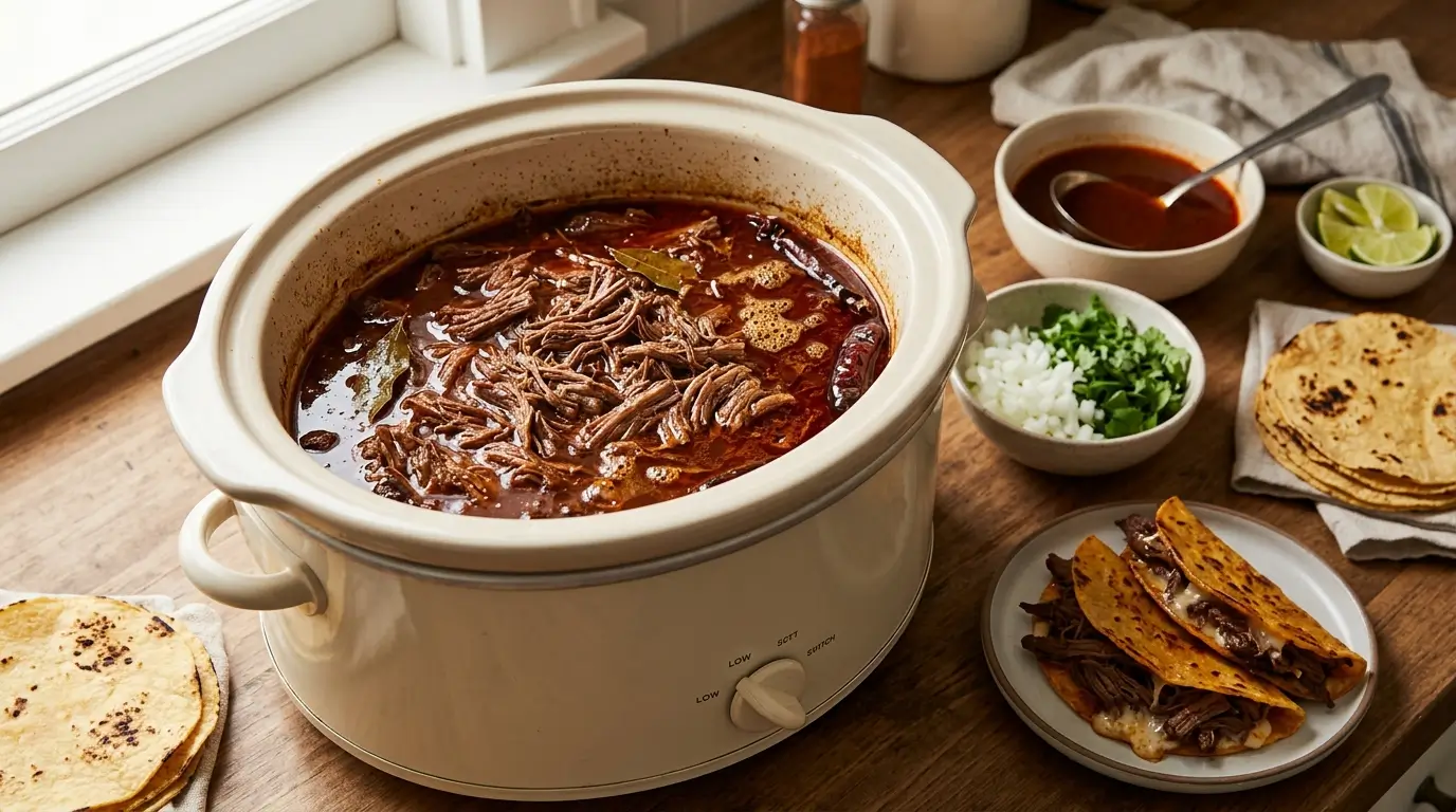 Crockpot Birria Recipe – Easy Slow Cooker Mexican Beef Birria with Rich Consommé