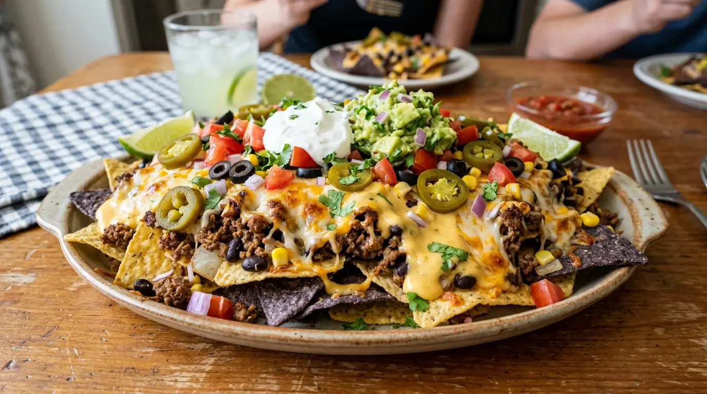 Easy Ground Beef Nachos Recipe – Crispy, Cheesy & Loaded Homemade Nachos