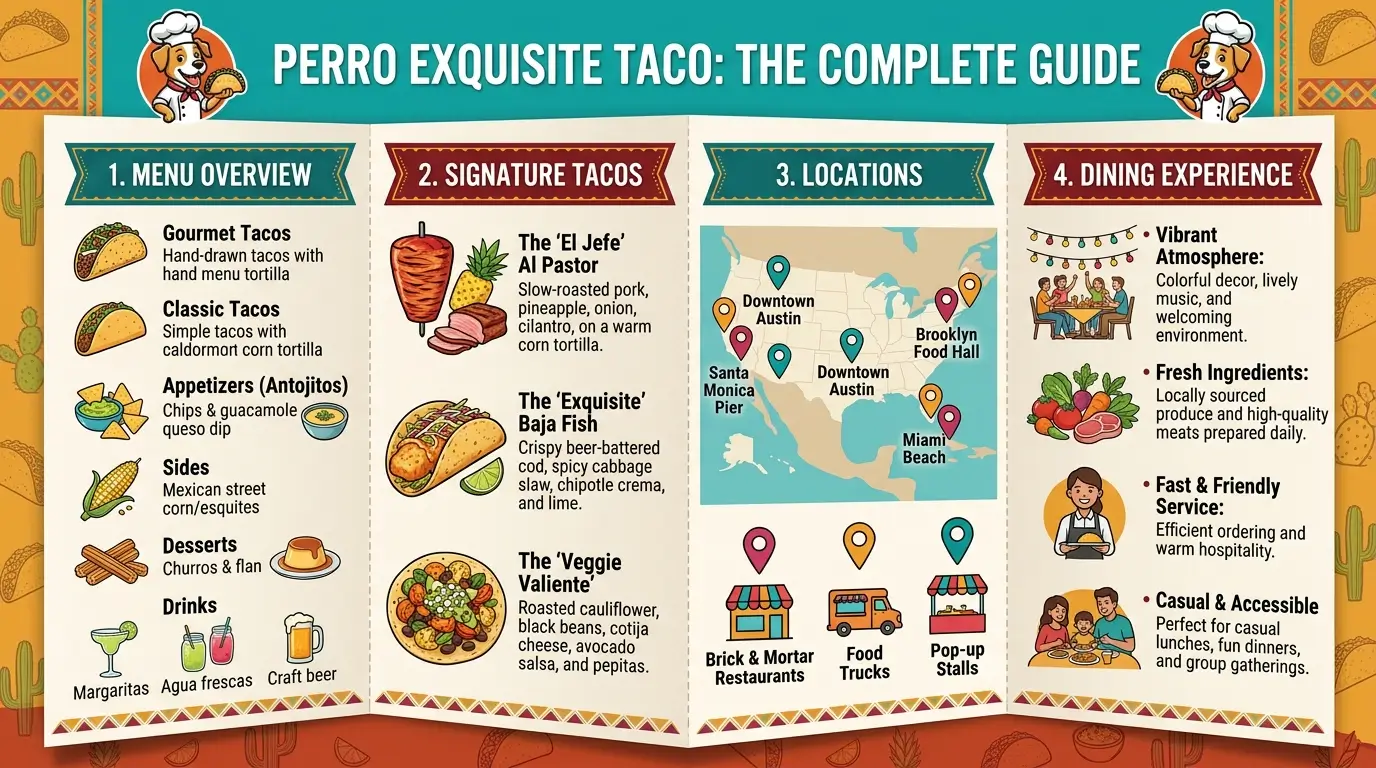 Perro Exquisite Taco – The Complete Guide to the Menu, Signature Tacos, Locations & Dining Experience