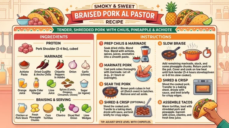 Smoky & Sweet Braised Pork Al Pastor Recipe
