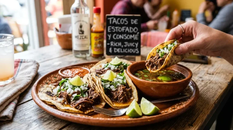 Stewed Meat with Consommé Tacos: Rich, Juicy, and Delicious