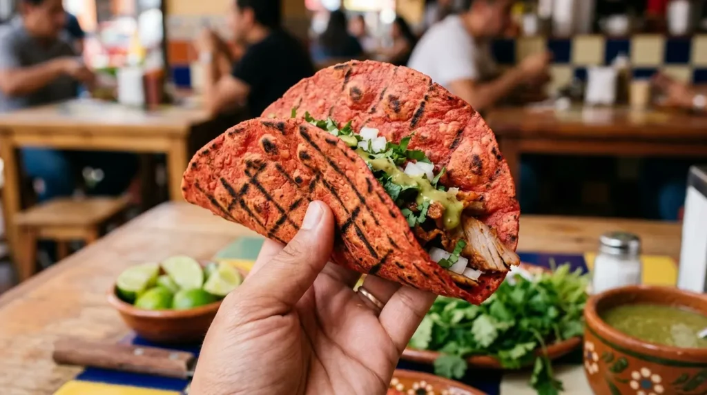Look for the Signature Red-Griddled Tortilla