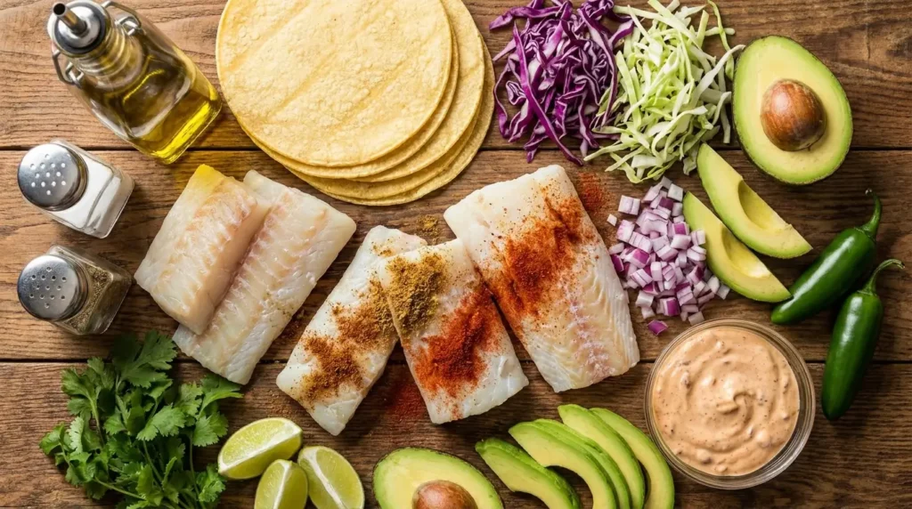 Ingredients for Cod Fish Tacos