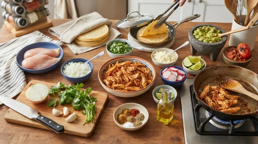 Everything Needed to Make Pollo Tacos